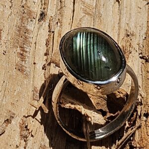 Anillo LABRADORITA NEGRA